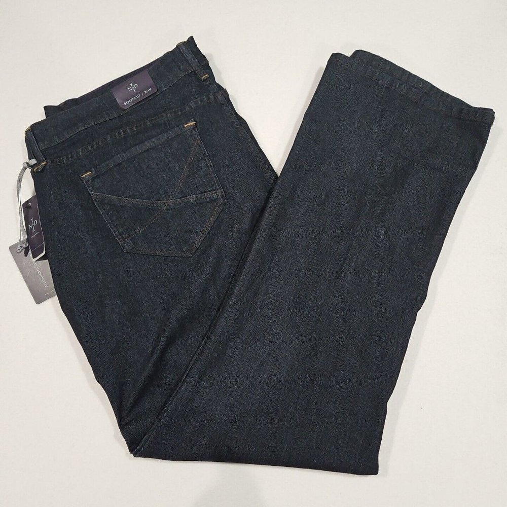 NYDJ Not Your Daughters Womens Barbara Boot Cut Jeans Size 26W Dark Wash